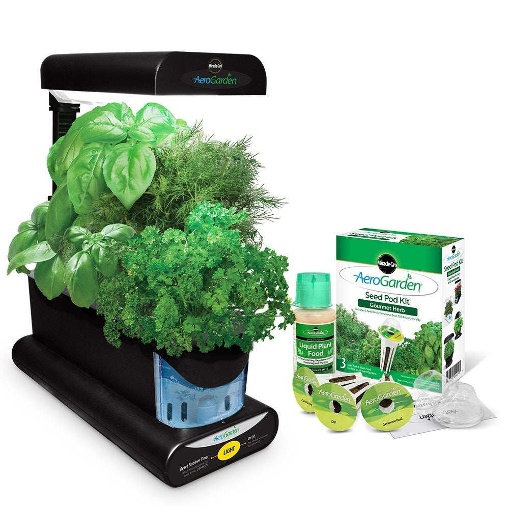 Miracle-Gro AeroGarden Sprout with Gourmet Herb Seed Pod Kit, Black - EarthCitizen
 - 1