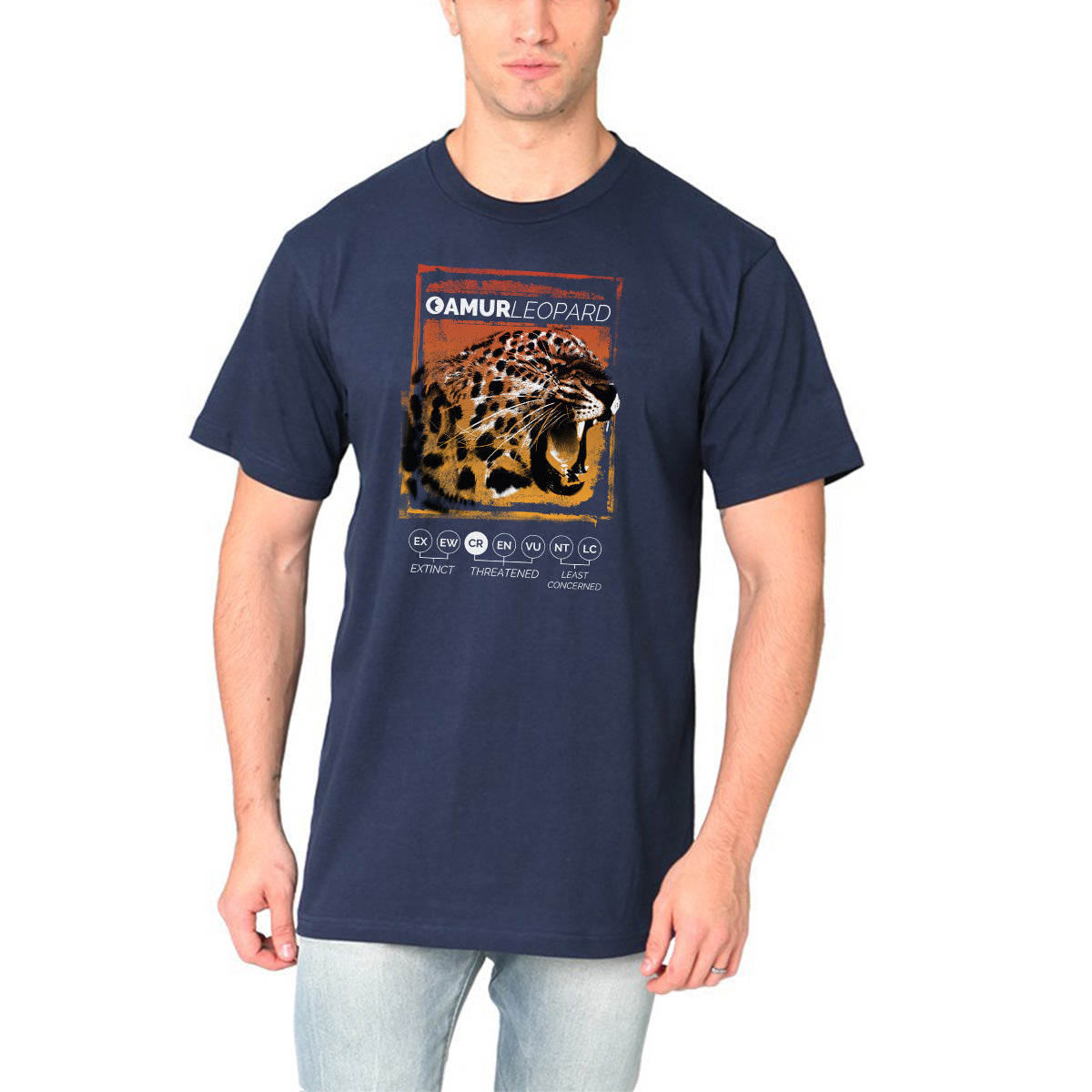 Amur Leopard - Sky - Organic Cotton T-Shirt - Unisex - EarthCitizen