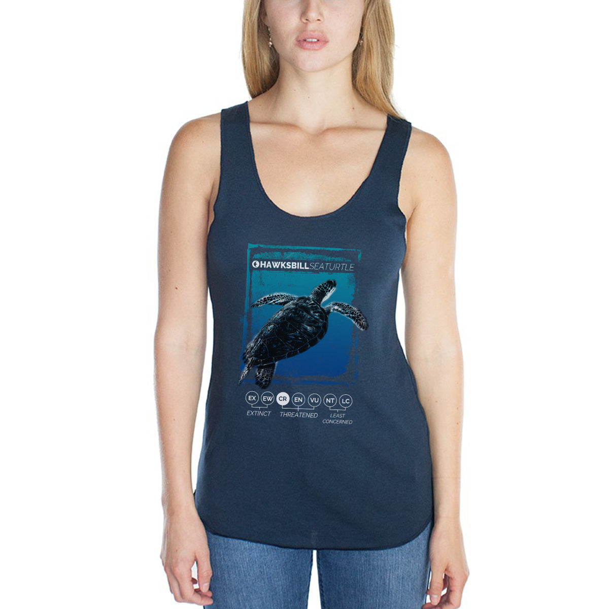 Hawksbill Thrive - Azul - Bamboo / Cotton Tank Top - Unisex
